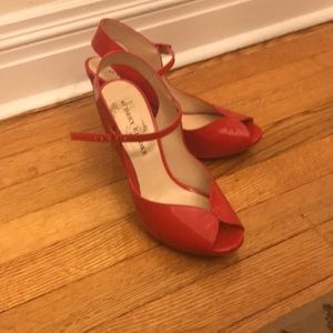 Patent leather red heels
